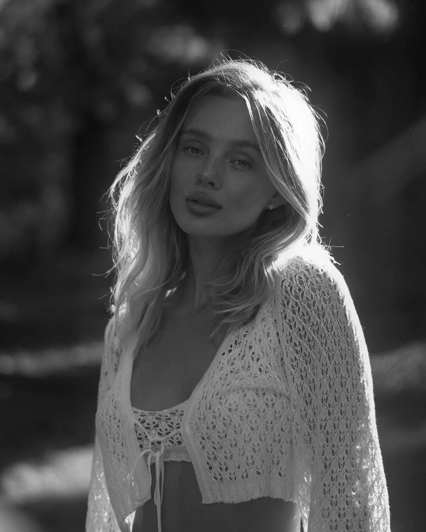 Sexy Knit Set White Cut Out Swimsuit Cover Up 2025 Women's Summer Bell Sleeve Lace-up Loose Top Beach Half Skirt Two-piece K136