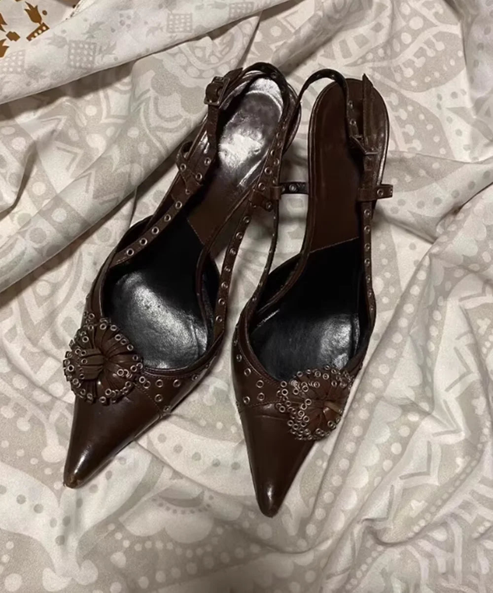 Elegant Gold Metallic Pointed Heels