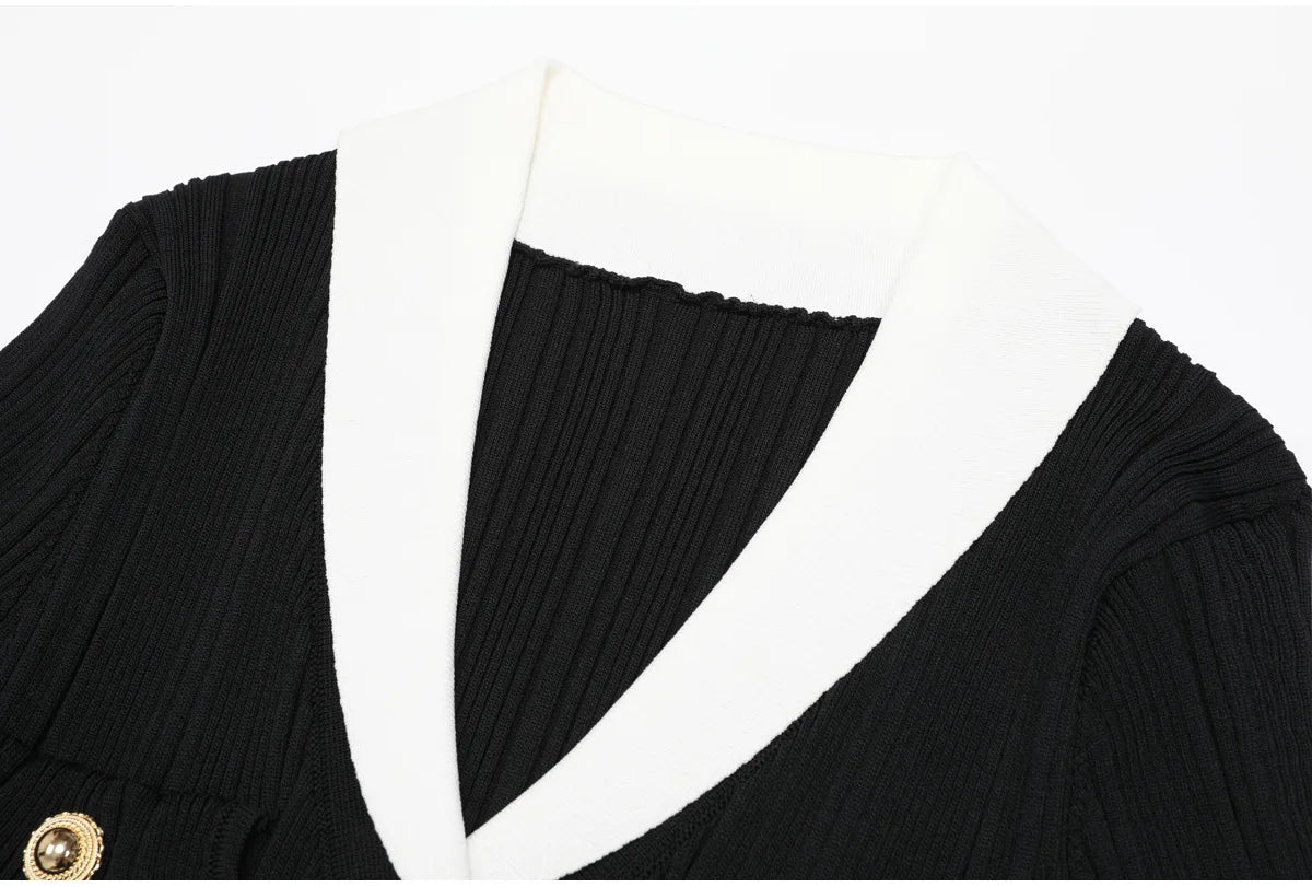 High-end Fashion Cropped Knit Dress New Autumn 2026 Women Short Sleeve High-waisted Belted Slim-fit Elegant Short Dresses