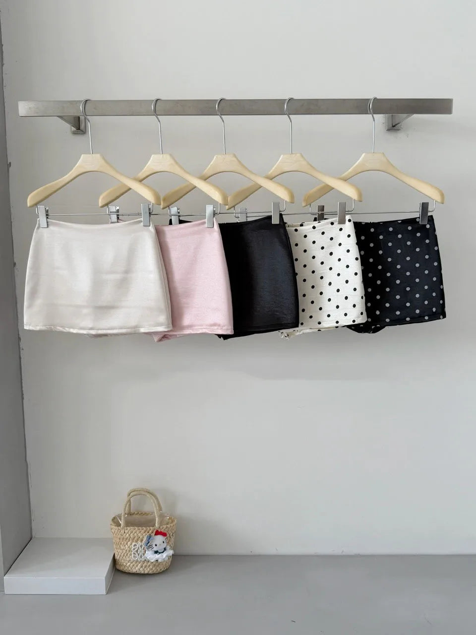 Vintage Polka Dot High Waisted Mini Skirt for Women