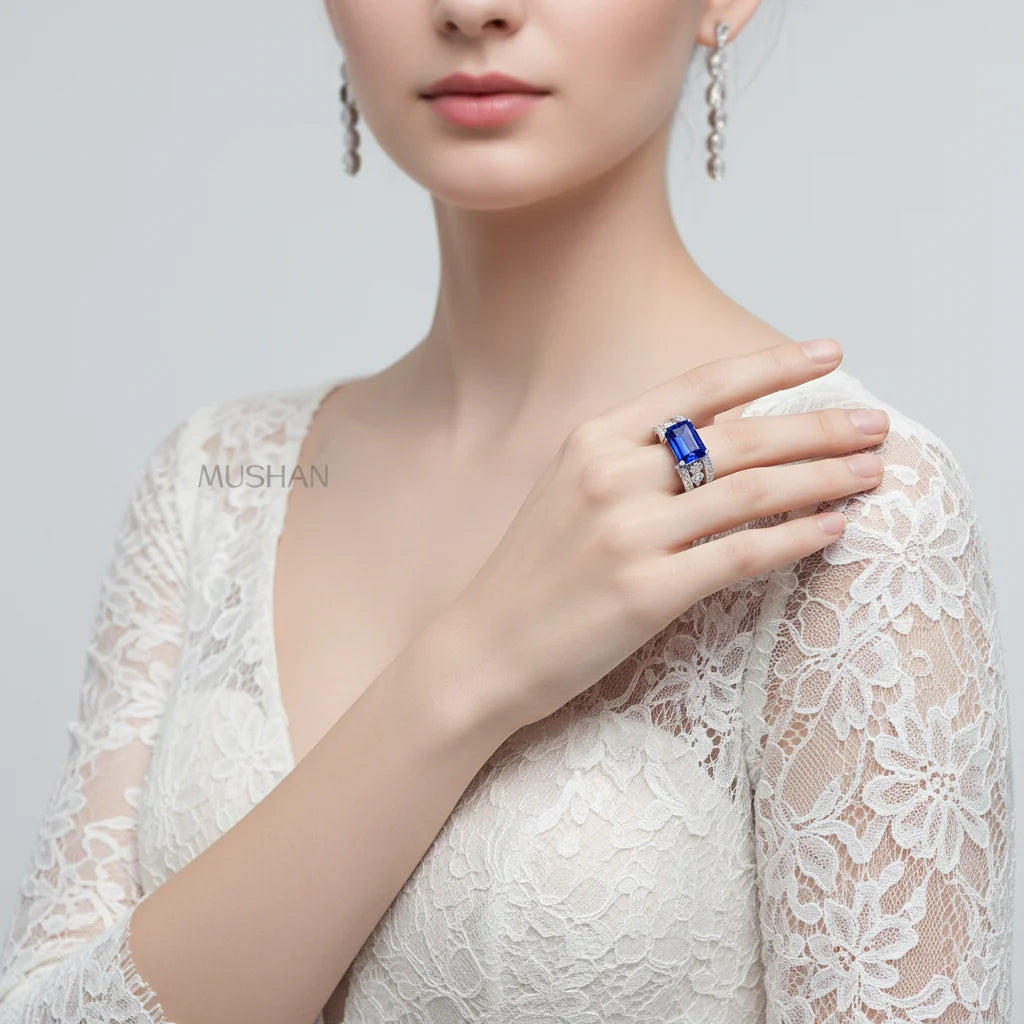 Sapphire Sterling Silver Band Ring