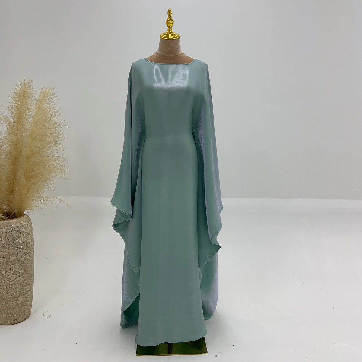 Shiny Loose Ankle-Length Kaftan Maxi Dress for Women