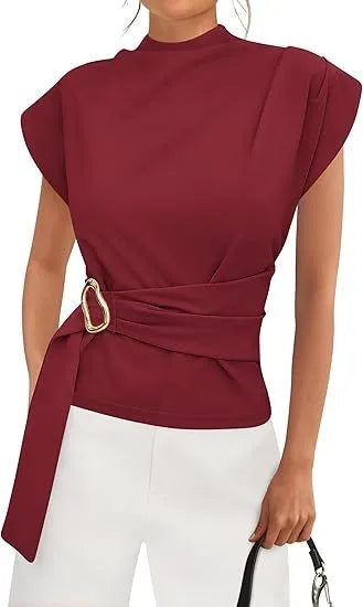 Spring Women's Clothing Solid Color Metal Button Strap Top For Woman Polyester Sleeveless Fitted Casual Y2K Style Streetwear