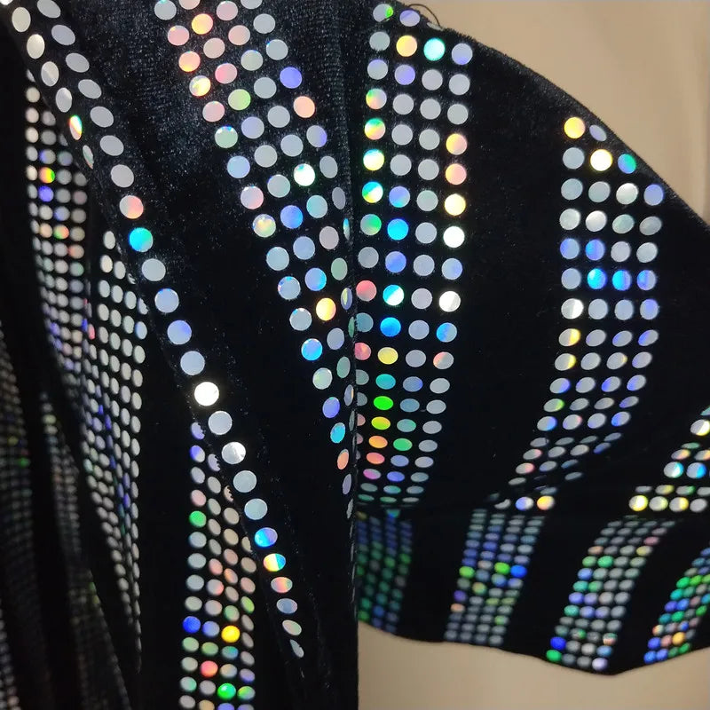 Glitter Sequined Concert Performance Outfit Set for Women