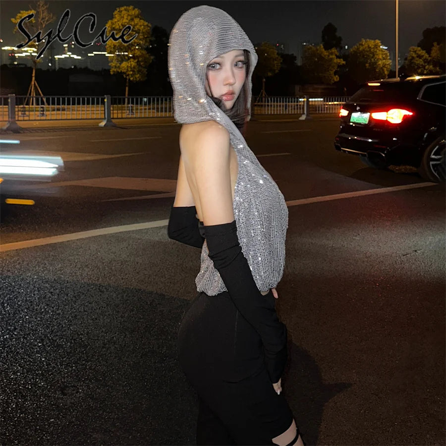 NIBBER 2026 Spring New Contrast Color Fashionable Personalized High Street All-match Stacked Cool Casual Women's Hooded Top Suit