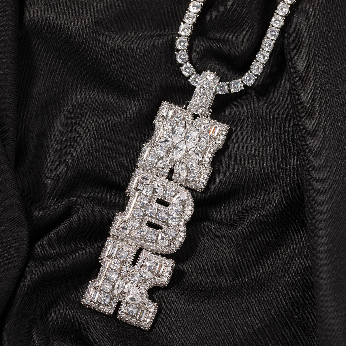 Cubic Zirconia Initial Pendant Necklace