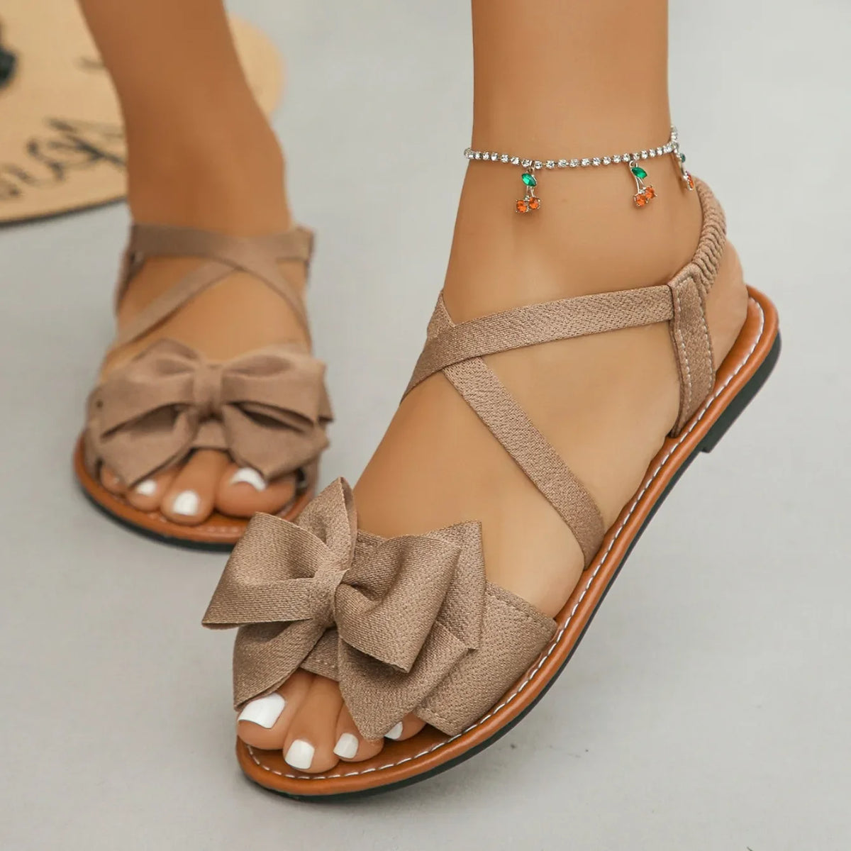 Lightweight Anti-Slip Bow Tie Flat Sandals for Women