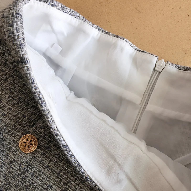 Tweed Double Breasted Tassel Shorts
