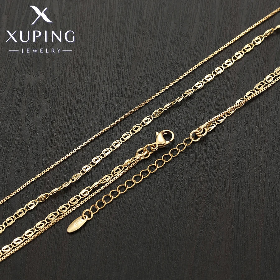 Two Layer Light Gold Chain Necklace