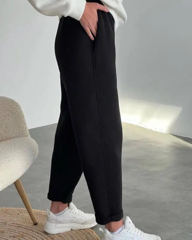Oversized Warm Casual Hoodie and Long Pants Set for Women