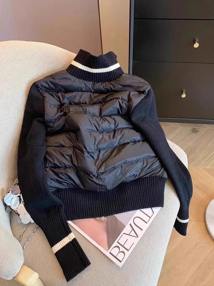 Color Block Knit Down Jacket
