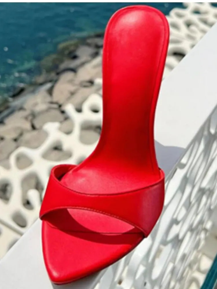 Pointed Toe Slim High Heel Wedding Sandals for Women
