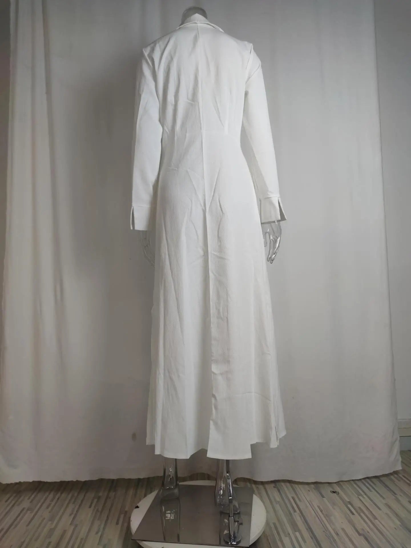 Autumn Elegant Long Sleeve V Neck Shirt Dress for Women