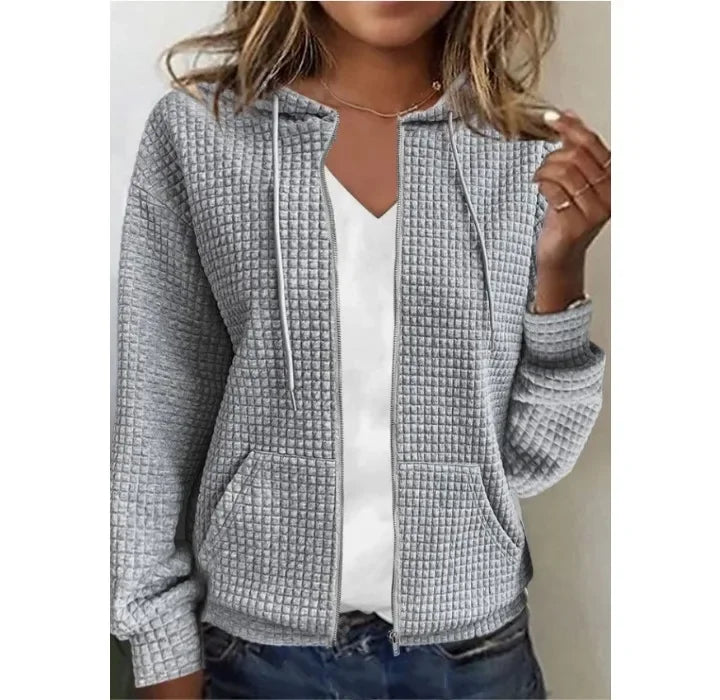 Long Sleeve Women Hoodid Jacket Y2k Zipper Hooded Cardigan Tops Fashion Casual Sweatshirt Coat 2024 Autumn Winter New Outer Wear