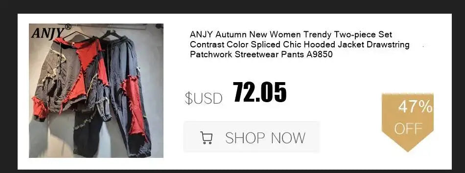 ANJY Summer New Women's High Street Fashion Unique Design Denim Patchwork Contrast Color Button Vest Casual Wide Leg Pants A7944