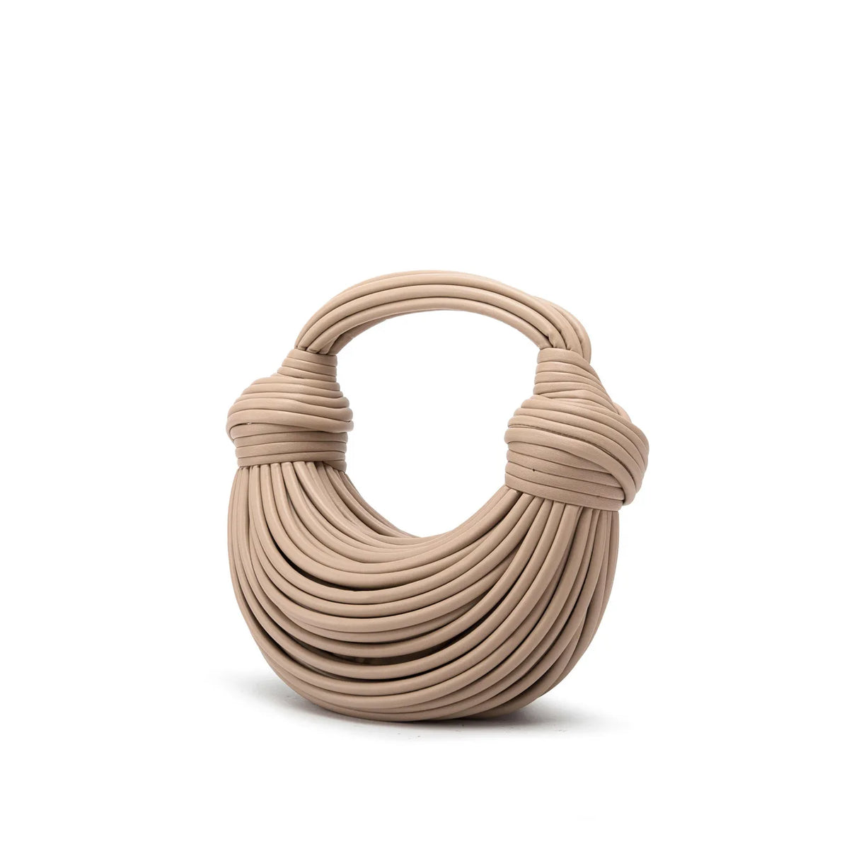 Glossy Woven Dumpling Cloud Clutch Bag With Knot Detail for Women
