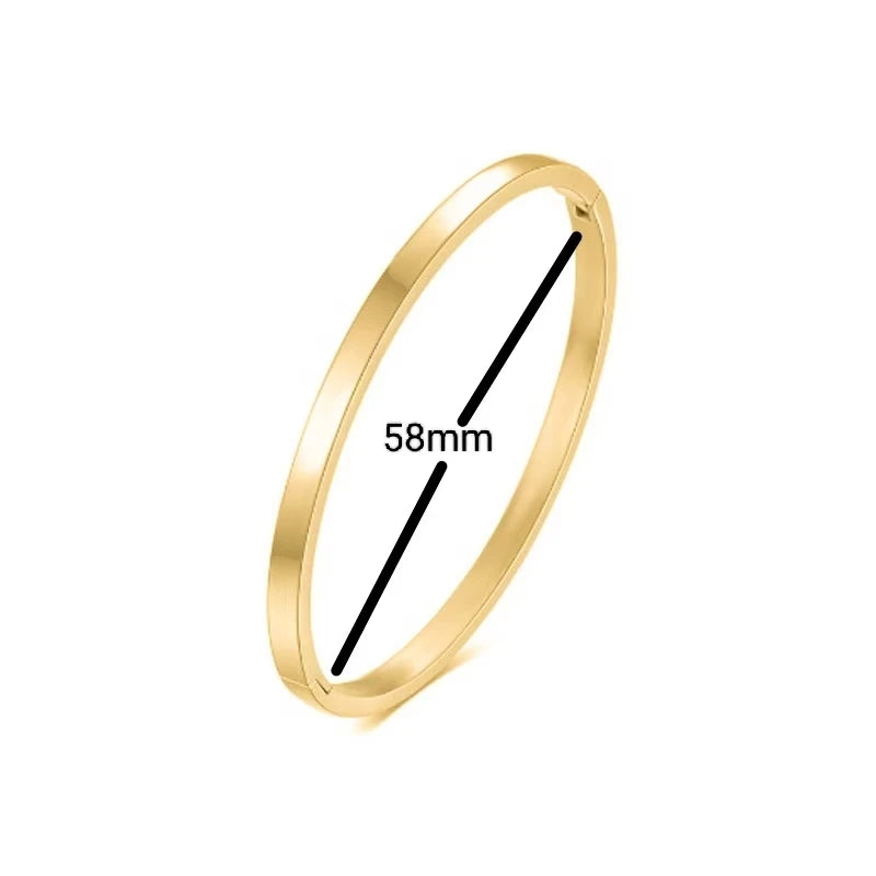 Waterproof Oval Stainless Steel Bangle Bracelet for Women