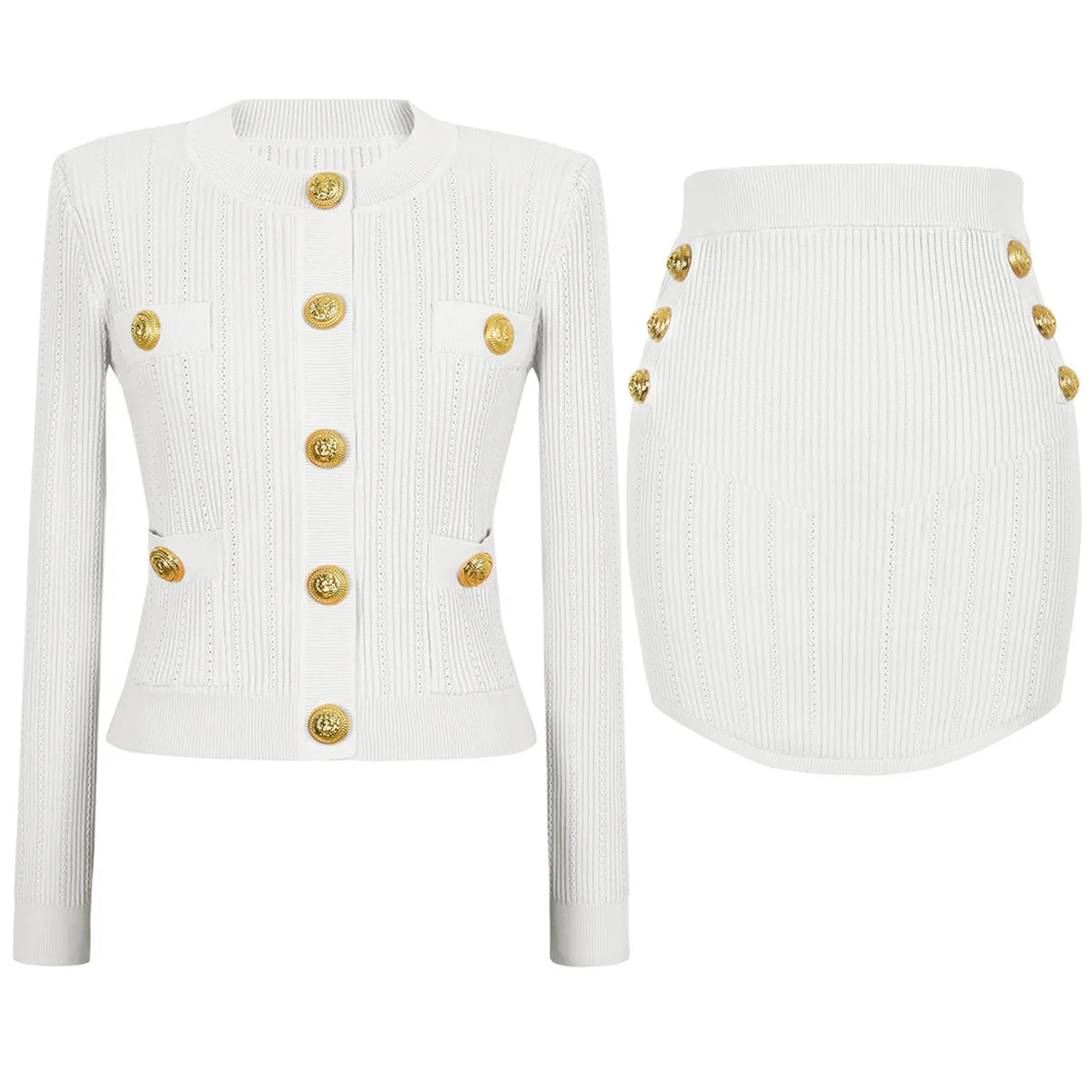 O Neck Knit Sweater Coat