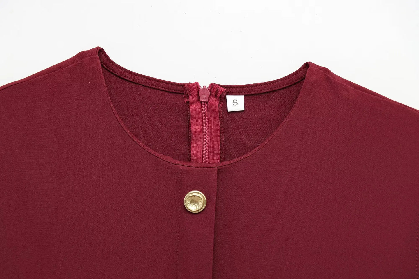 Sleek Belted Round Neck Classic Office Suit Set for Women