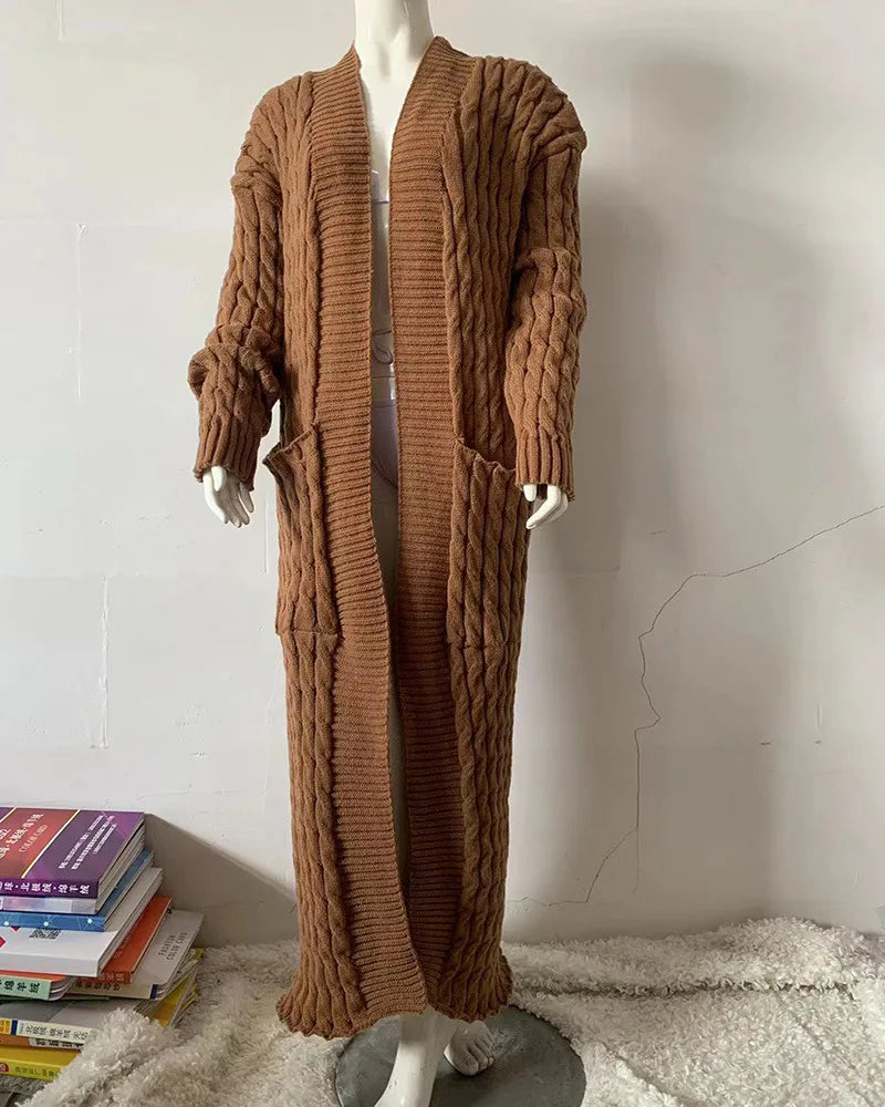 Long Sleeve Crochet Knit Cardigan Sweater for Women