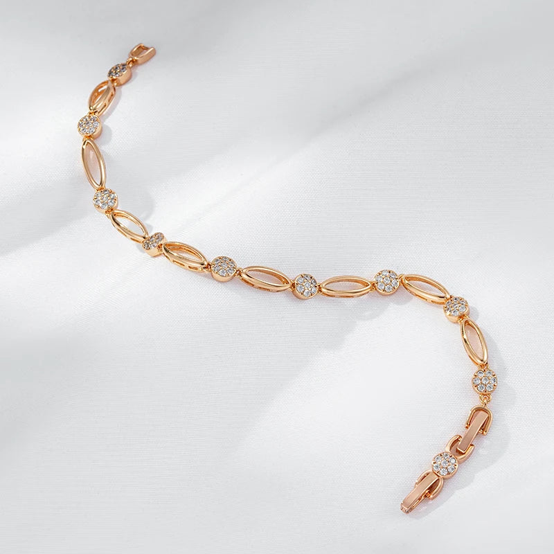 Rose Gold Tone Zircon Chain Bracelet
