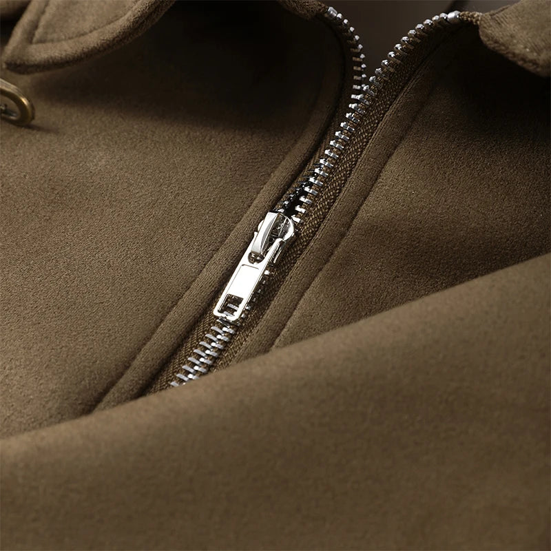 Elegant Metal Button Asymmetric Coat With Turn Down Collar for Women