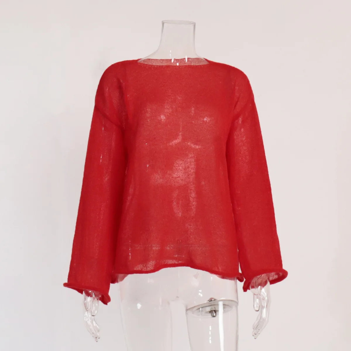 Sheer Hollow Knit Sweater