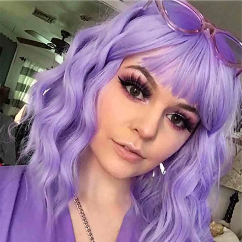 Pastel Synthetic Wavy Shoulder Length Wig for Women