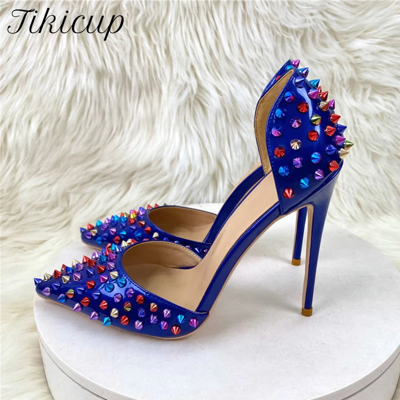 Pointed Toe Studded High Heel Gladiator Sandals for Women