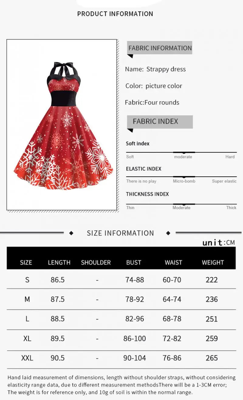 Festive Christmas Tree Print Elegant Midi Dress for Women