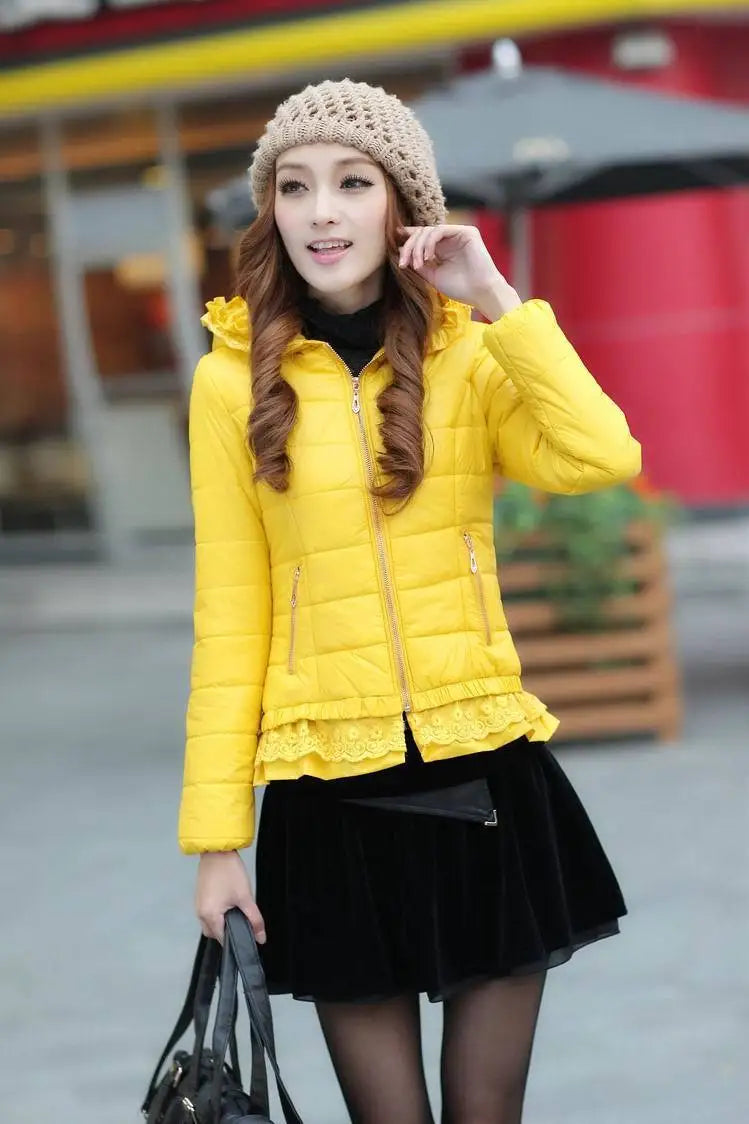 2025 New Women Cotton Jacket Coat Autumn Winter Fashion Warm Parkas Hooded Jacket