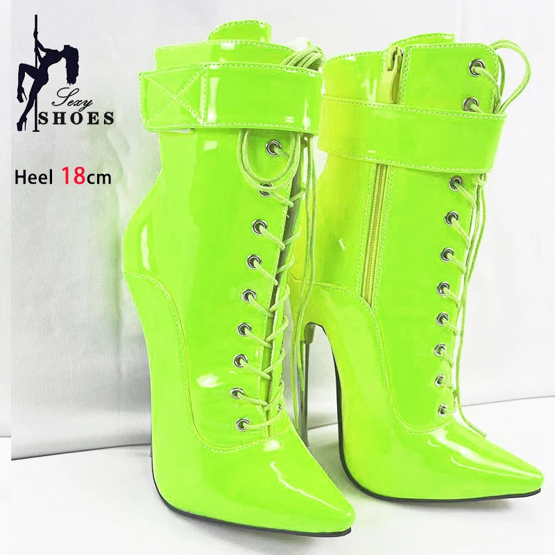 Sexy Pointed Toe Ankle Boots with Strap Wrap for Women