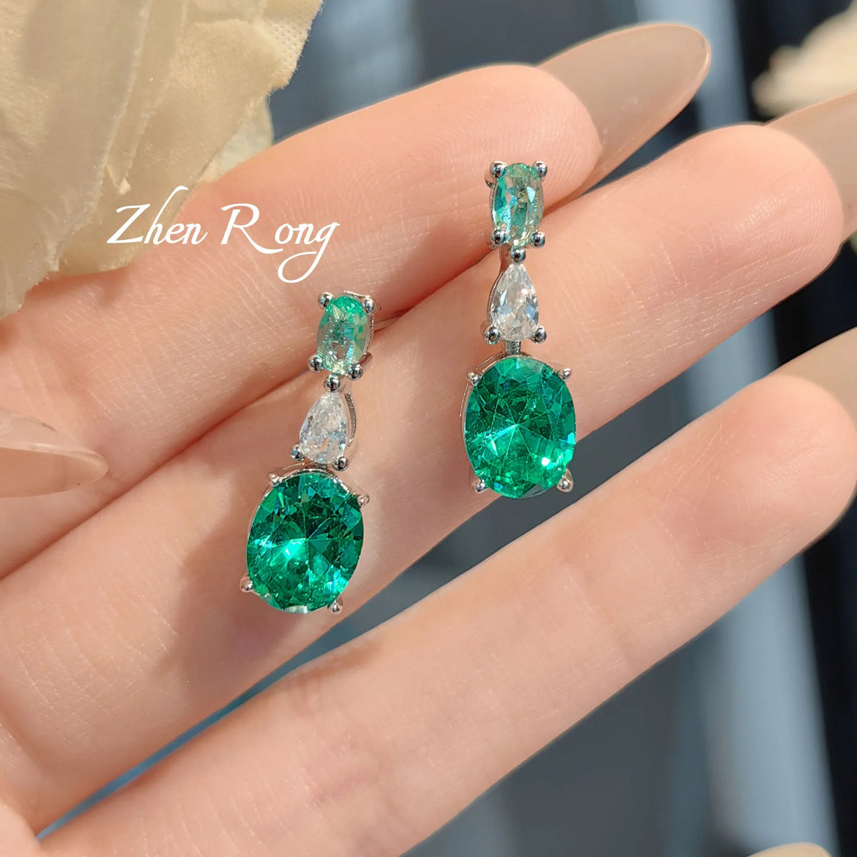 Elegant Oval Cubic Zirconia Wedding Jewelry Set for Women