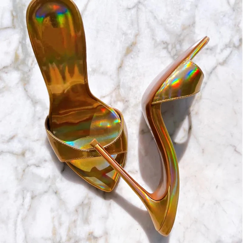Pointed Toe Slim High Heel Wedding Sandals for Women