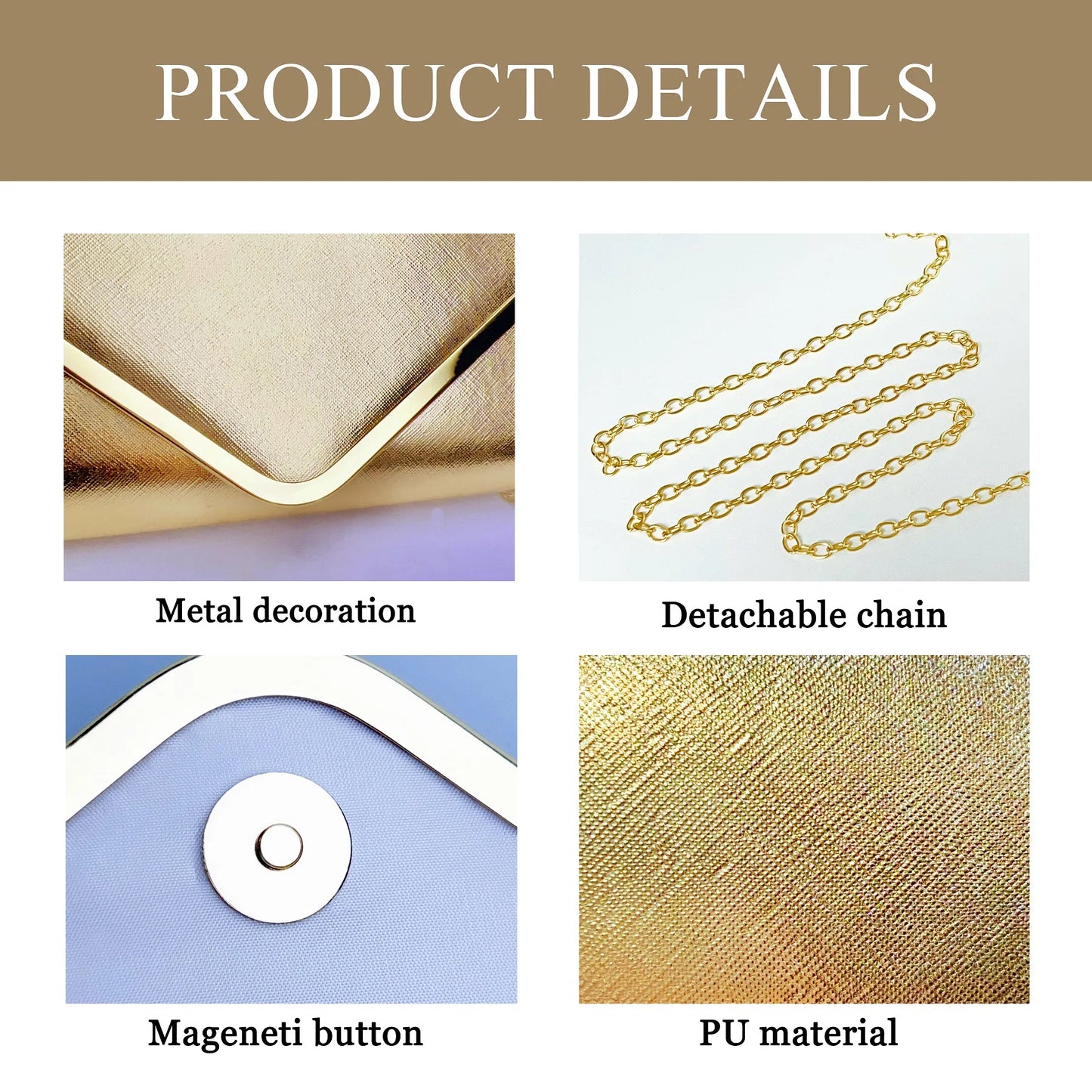 New Women's Envelope Evening Clutch Handbags Elegant Square Bridal Clutch Party Prom Wedding Purse Clutch Shoulder Bags Wallet