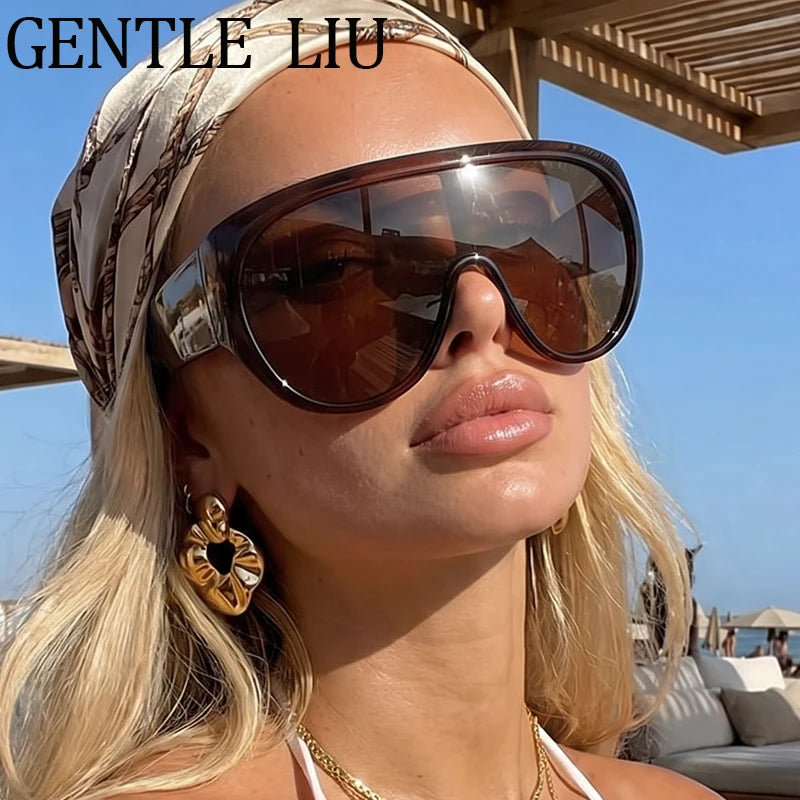 Oversized Futuristic Visor Shield Sunglasses for Women