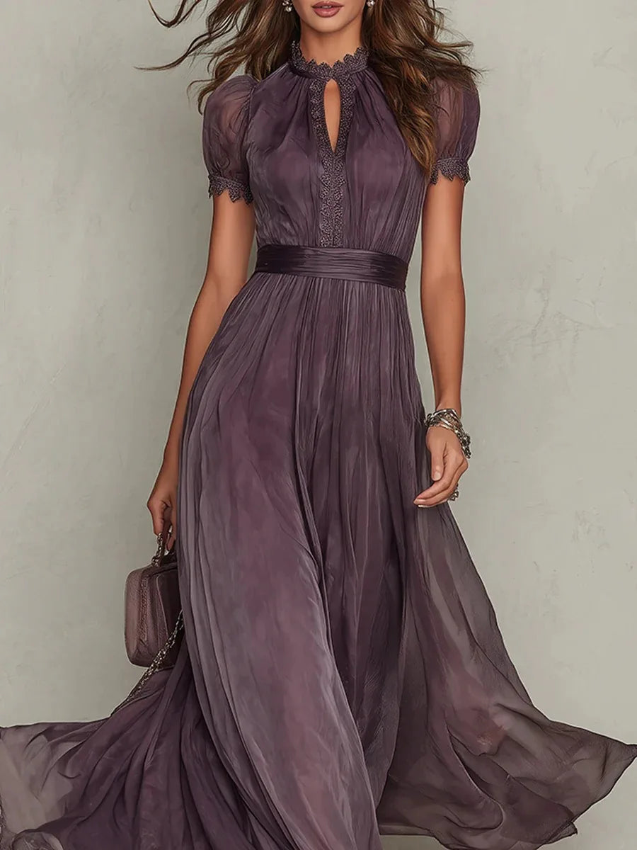Elegant Hollow Out Corset Maxi Party Dress for Women