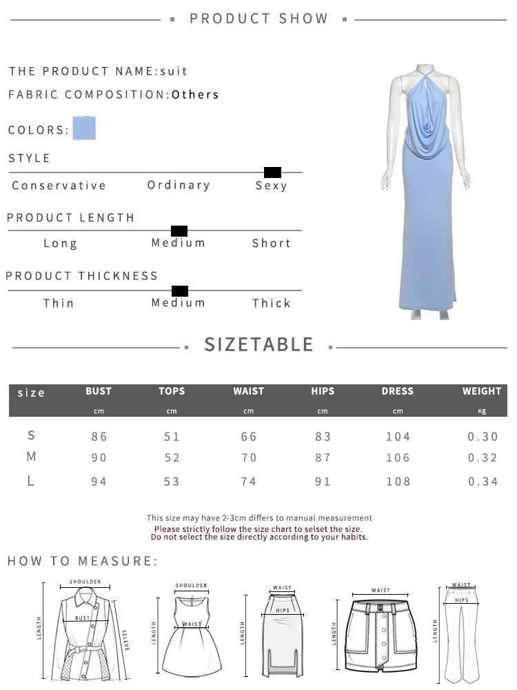 Weird Puss Sexy Backless Maxi Dress Women Halter Ruched Hollow Sleeveless Robe Vacation Fashion Beach Party Elegant Vestidos