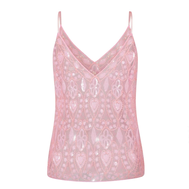 Festival Sparkle See Through Sequin Camisole for Women