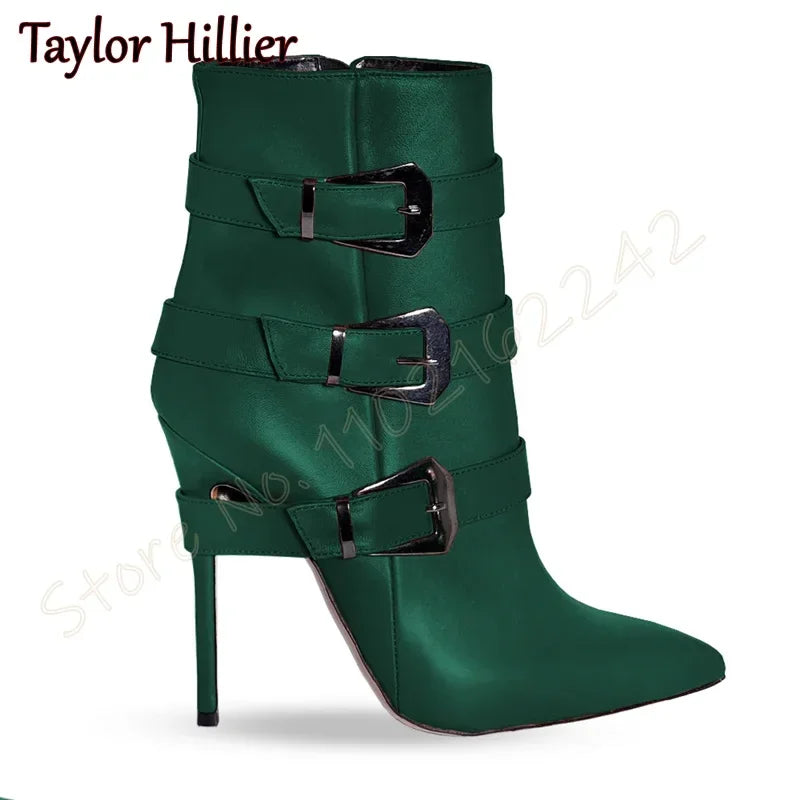 Suede Pointed Toe Stiletto Heel Ankle Boots for Women