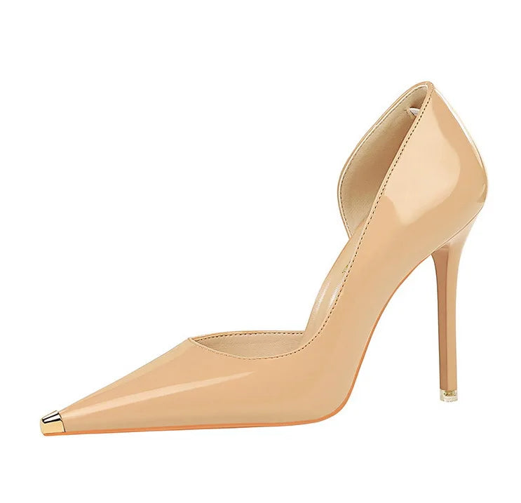 Pointed Toe Patent Leather Stiletto Pumps for Women