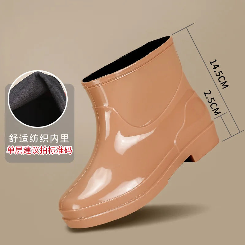 Bright Green Knee High Rain Boots With Antislip Sole for Women