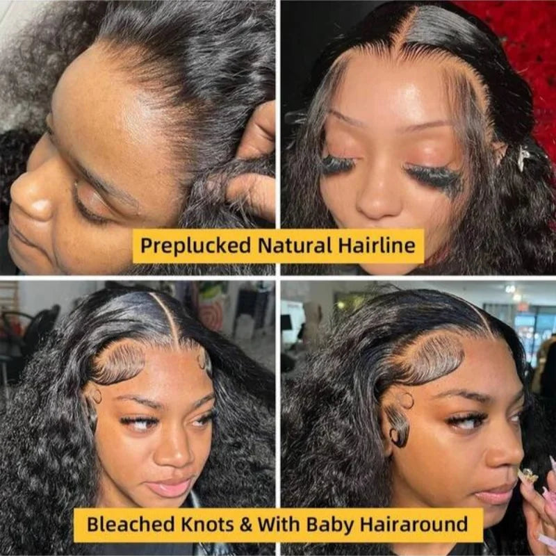Pre Plucked Deep Wave Lace Front Human Hair Wig for Women