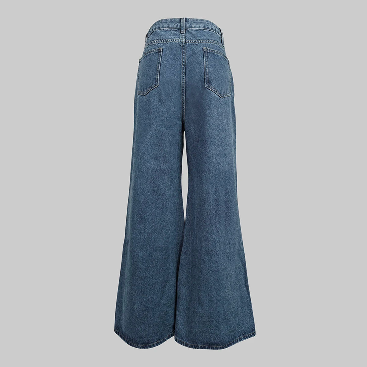 Women's High Waisted Flare Jeans Fashion Loose Buttoned Denim Wide Leg Pants Casual Daily Office Trousers Bottoms