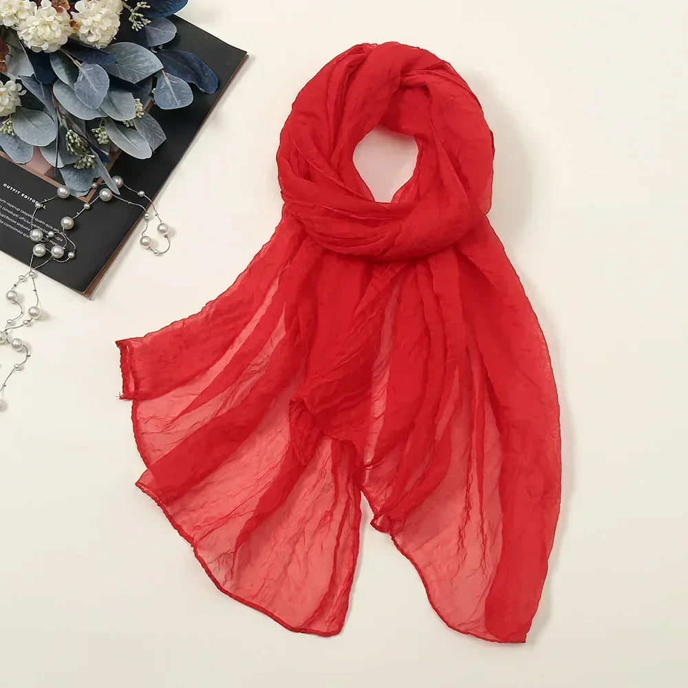 Oversized Chiffon Sun Protection Beach Wrap Scarf for Women
