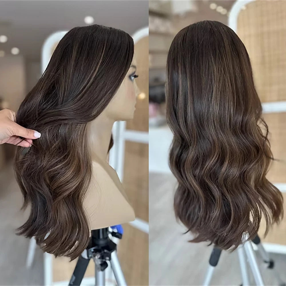 Chocolate Highlighted Synthetic Wig