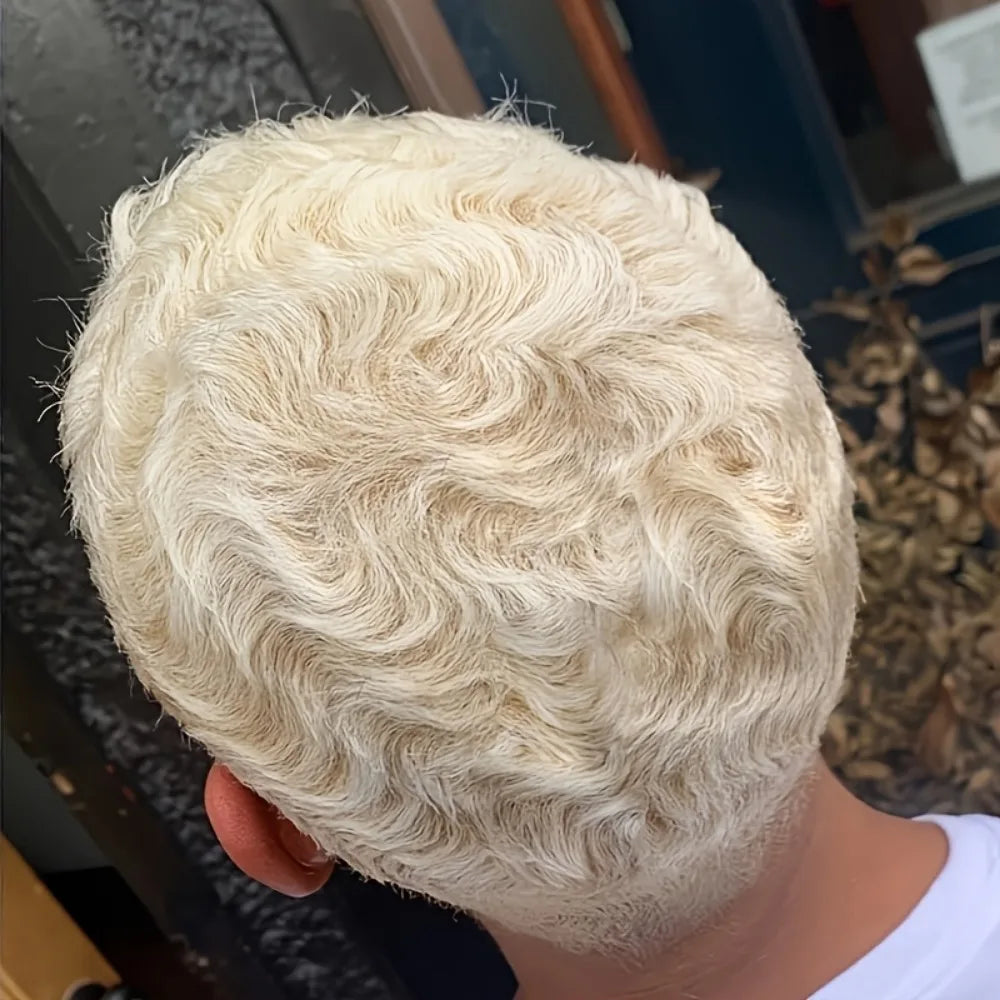 Short Layered Ocean Wave Human Hair Wig With Bangs For Women