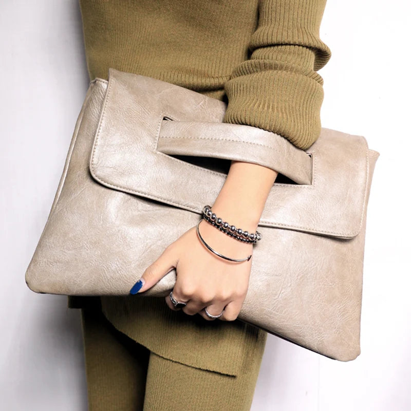 Elegant PU Leather Crossbody Envelope Clutch Bag for Women