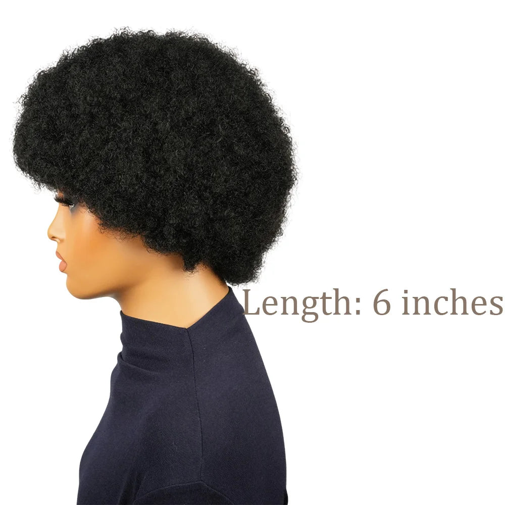 Short Brazilian Twisted Curly Remy Human Hair Wig For Women