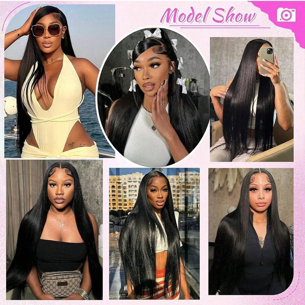 Glueless Bone Straight Brazilian Lace Front Wig for Women